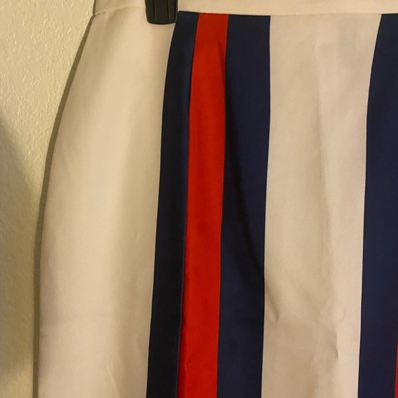StyleWe Stylish Classic Striped Midi Skirt Red, Blue, White Business Chic XL - Picture 6 of 13
